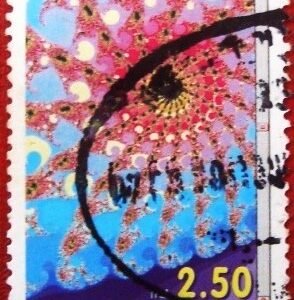 Selo postal de Israel de 1997 Fractal by Julia Set