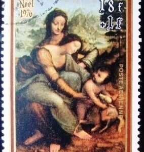 Selo postal Burundi 1976 Virgin & Child with St. Anne