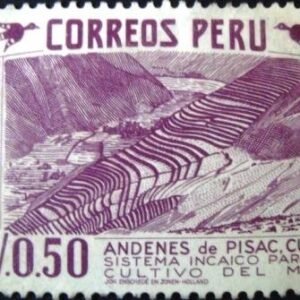 Selo postal Peru 1957 Andenes e Pisac Cusco