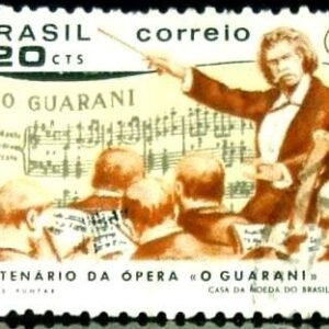 Selo postal do Brasil de 1970 Carlos Gomes