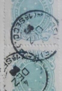 Par de selos postais do Brasil de 1890 Cruzeiro 50 V2