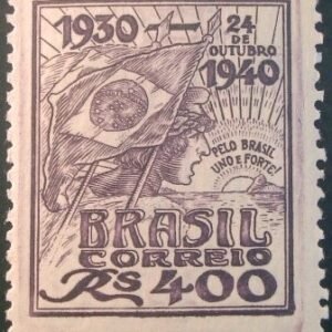 selo postal do Brasil de 1940 Governo Getúlio Vargas - C 157 M