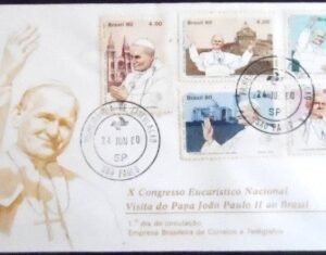 FDC oficial nº 201 de 1980 Visita João Paulo II SP 33404