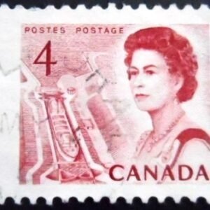 Selo postal do Canadá de 1967 QE II ship in lock in the St Lawrence 4 U Dxl