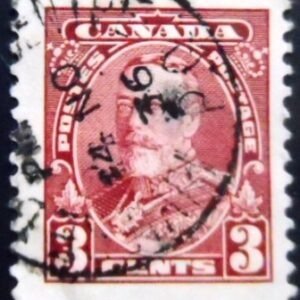 Selo postal do Canadá de 1935 King George V 3 U sev