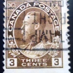 Selo postal do Canadá de 1922 King George V 3 Eo U