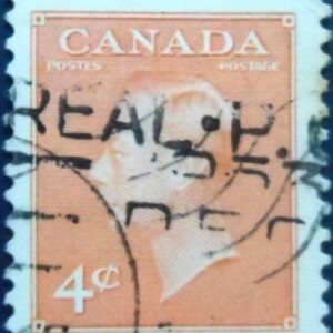 Selo postal do Canadá de 1951 King George VI by Dorothy Wilding 4 U