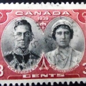 Selo postal do Canadá de 1939 George VI and Queen Elizabeth 3 U