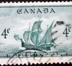Selo postal do Canadá de 1949 Entry of Newfoundland into Confederation 4 U