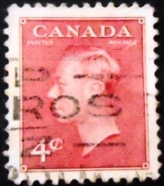Selo postal do Canadá de 1949 King George VI by Dorothy Wilding U sev