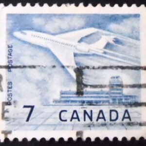 Selo postal do Canadá de 1964 Douglas DC-9 Airliner 7 U