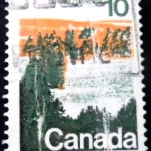 Selo postal do Canadá de 1972 Forest Area in Central Canada 10 U sev