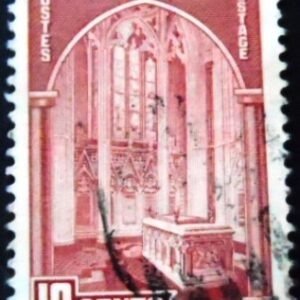 Selo postal do Canadá de 1938 Memorial Chamber 10 U