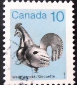 Selo postal do Canadá de 1982 Weathercock 10 U