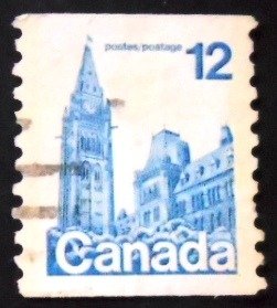 Selo postal do Canadá de 1977 Houses of Parliament 12 C U