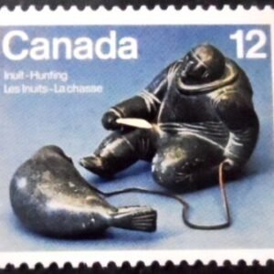 Selo postal do Canadá de 1977 Seal Hunter 12 M