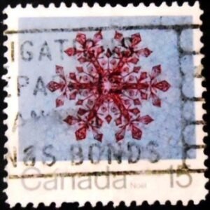 Selo postal do Canadá de 1971 Snowflake 15 U