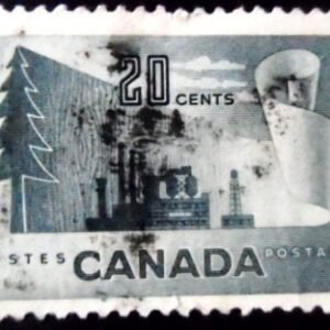 Selo postal do Canadá de 1952 Forestry Products 20 U