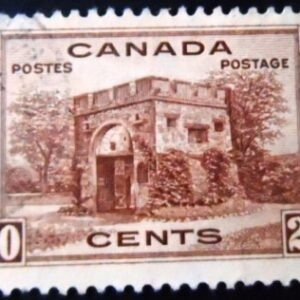 Selo postal do Canadá de 1939 Fort Garry 20 U