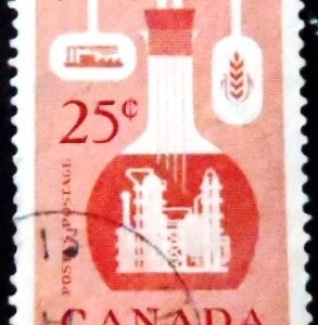 Selo postal do Canadá de 1956 Chemical Industry U
