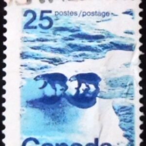Selo postal do Canadá de 1976 Polar Bear 25 U sev
