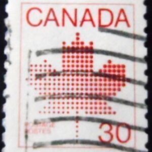 Selo postal do Canadá de 1982 Maple Leaf 30 U