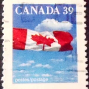 Selo postal do Canadá de 1990 Canadian Flag over Clouds 39 U sev