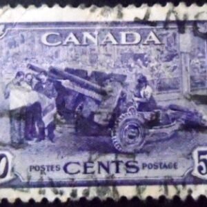 Selo postal do Canadá de 1942 Munitions Factory 50 U