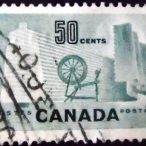 Selo postal do Canadá de 1953 Textile industry U