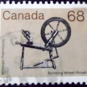 Selo postal do Canadá de 1985 Spinning Wheel 68 U