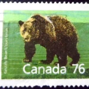 Selo postal do Canadá de 1989 Grizzly Bear 76 U sev