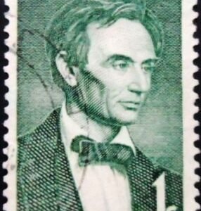 Selo postal dos Estados Unidos de 1959 Potrait of Lincoln by George Healy 1 U