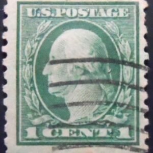 Selo postal dos Estados Unidos de 1917 George Washington 1 h U