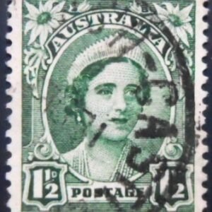 Selo postal da Austrália de 1949 The Queen Mother1½ U