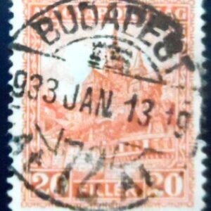 Selo postal da Hungria de 1926 Matthias Church 20 U sev