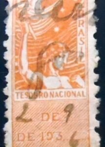 Selo fiscal Tesouro Nacional do Brasil de 1932 Educação e Saúde 1000 U
