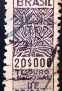 Selo fiscal do Brasil de 1942 Tesouro Nacional 20$