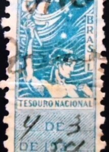 Selo fiscal Tesouro Nacional do Brasil de 1932 Educação e Saúde 2000 U