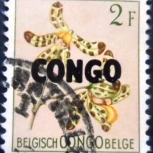 Selo postal do Congo Belga de 1960 Ansellia africana overprinted CONGO