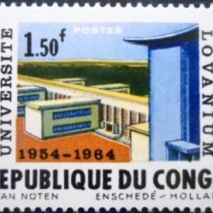 Selo postal da Rep. do Congo de 1964 University building M