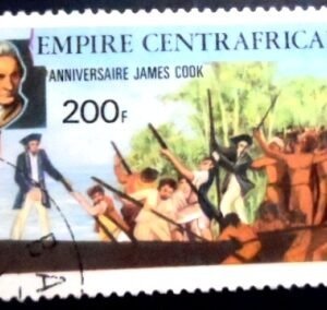 Selo postal Rep. Centro Africana de 1978 James Cook NCC
