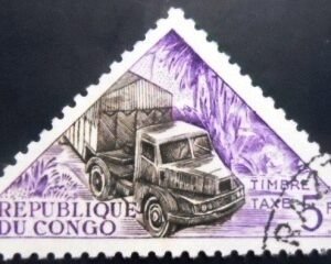 Selo postal da Rep Congo de 1961 Motor lorry P MCC