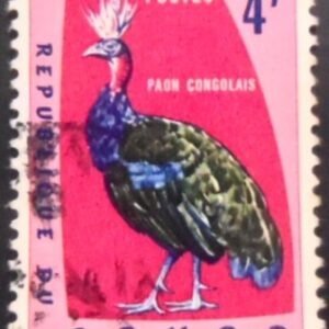Selo postal da Rep Dem Congo de 1963 Congo Peafowl U