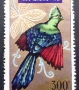 Selo postal da Re do Congo de 1967 Knysna Turaco N