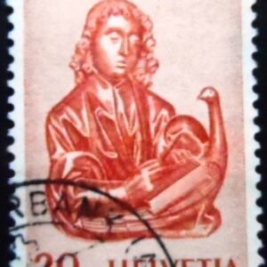 Selo postal da Suiça de 1961 John with the Eagle U