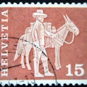 Selo postal da Suiça de 1960 Sumpter with Mule U sev