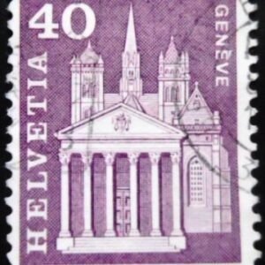 Selo postal da Suiça de 1960 St. Pierre Cathedral U sev