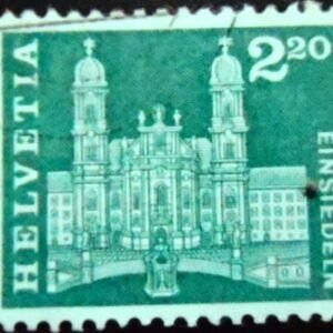 Selo postal da Suiça de 1963 Einsiedeln Abbey 2.20 U sev