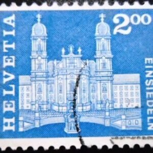 Selo postal da Suiça de 1960 Einsiedeln Abbey U sev