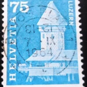 Selo postal da Suiça de 1960 Chapel Bridge & Water Tower U sev